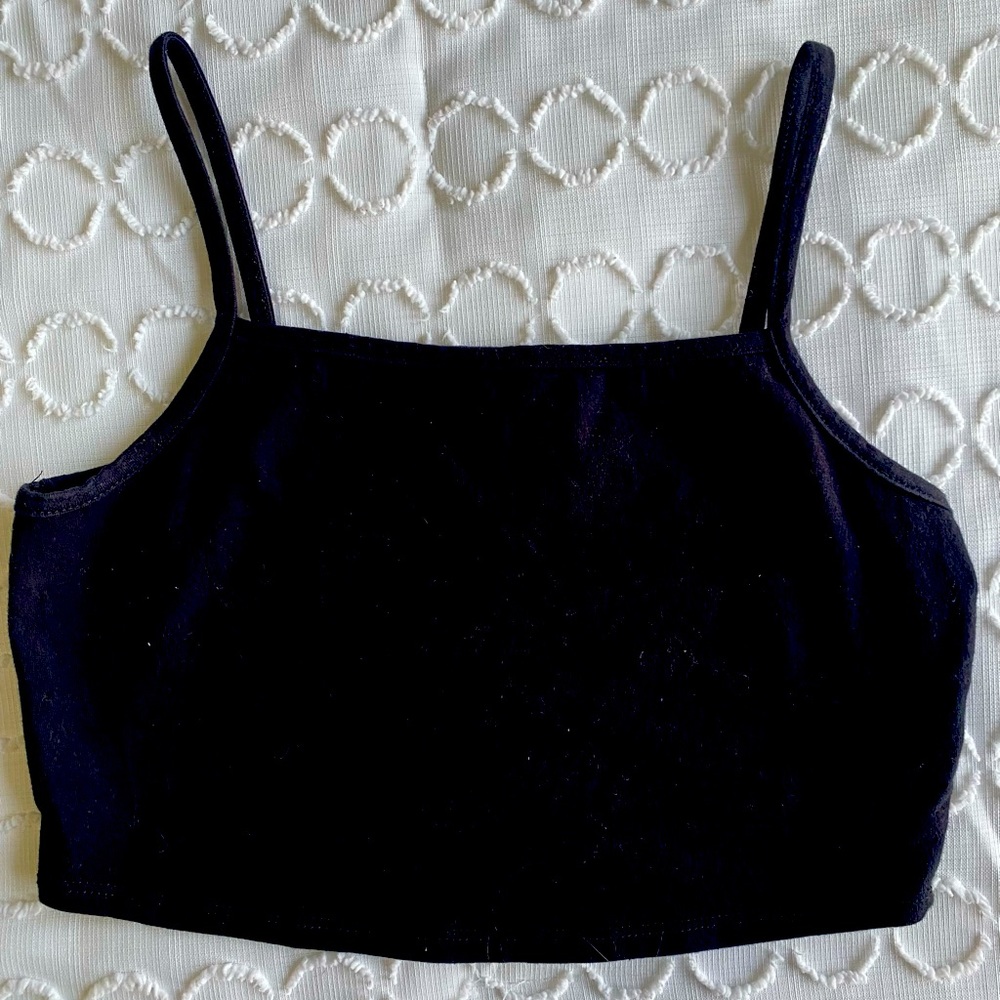 emory park Black Cropped Tank